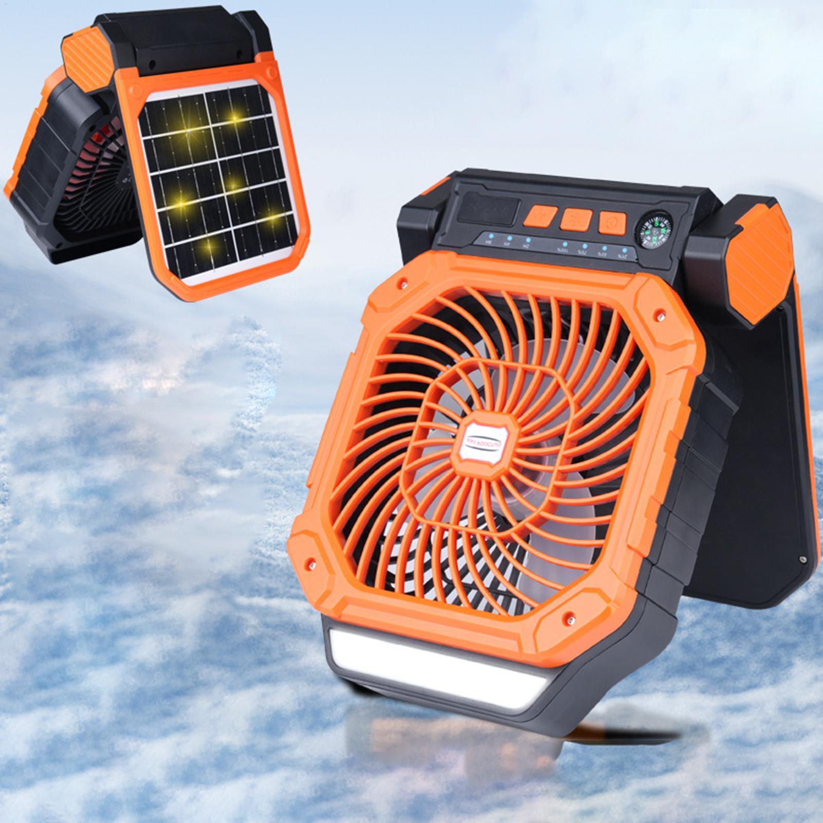 Outdoor Power Timer - Solar-powered outdoor fan USB Charging Camping