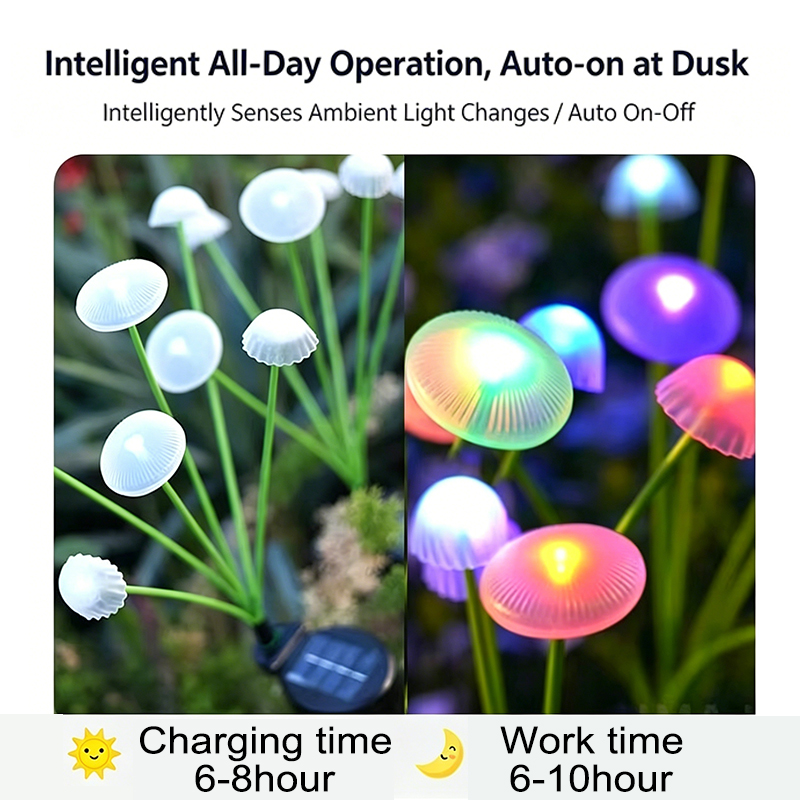 Solar Jellyfish Mushroom Light - Outdoor Power Hub ulasan dan harga