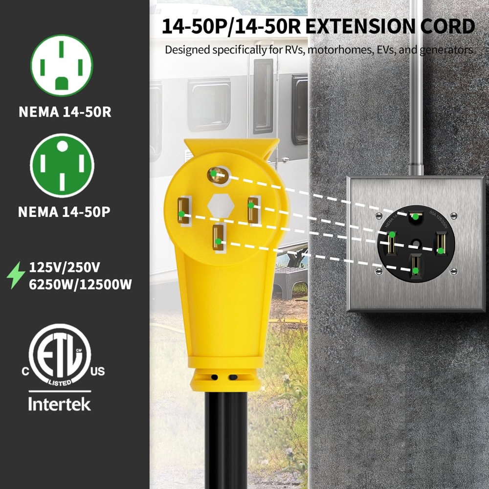 US Shipping Hot New 25FT 50 Am - Outdoor Power Extension Cord ulasan dan harga
