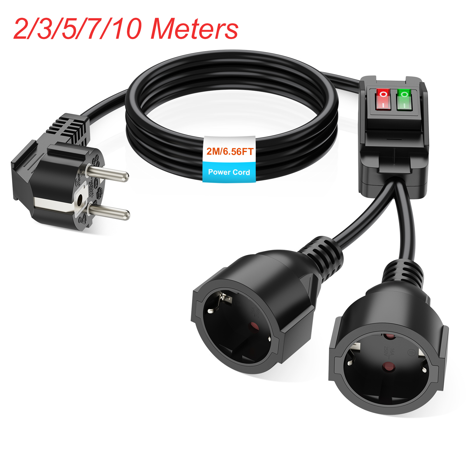 EU Plug Extension Cord with ON - Outdoor Power Extension Cord ulasan dan harga