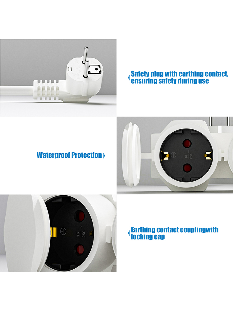 EU Extension Cable with 2 Schu - Outdoor Power Extension Cord ulasan dan harga