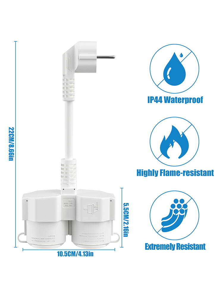 EU Extension Cable with 2 Schu - Outdoor Power Extension Cord ulasan dan harga